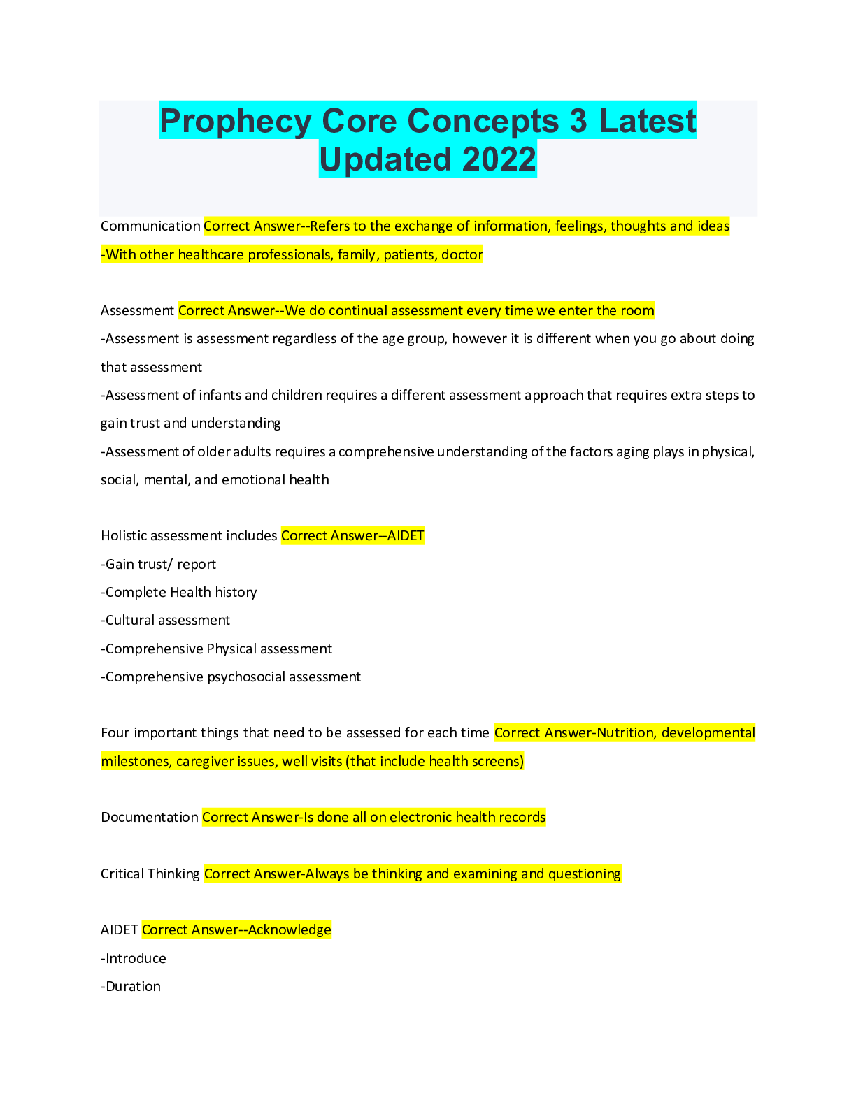 Preview image of Prophecy Core Concepts 3 Latest Updated 2022 document